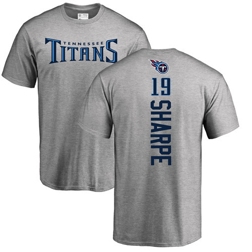 Tennessee Titans Men Ash Tajae Sharpe Backer NFL Football #19 T Shirt->nfl t-shirts->Sports Accessory